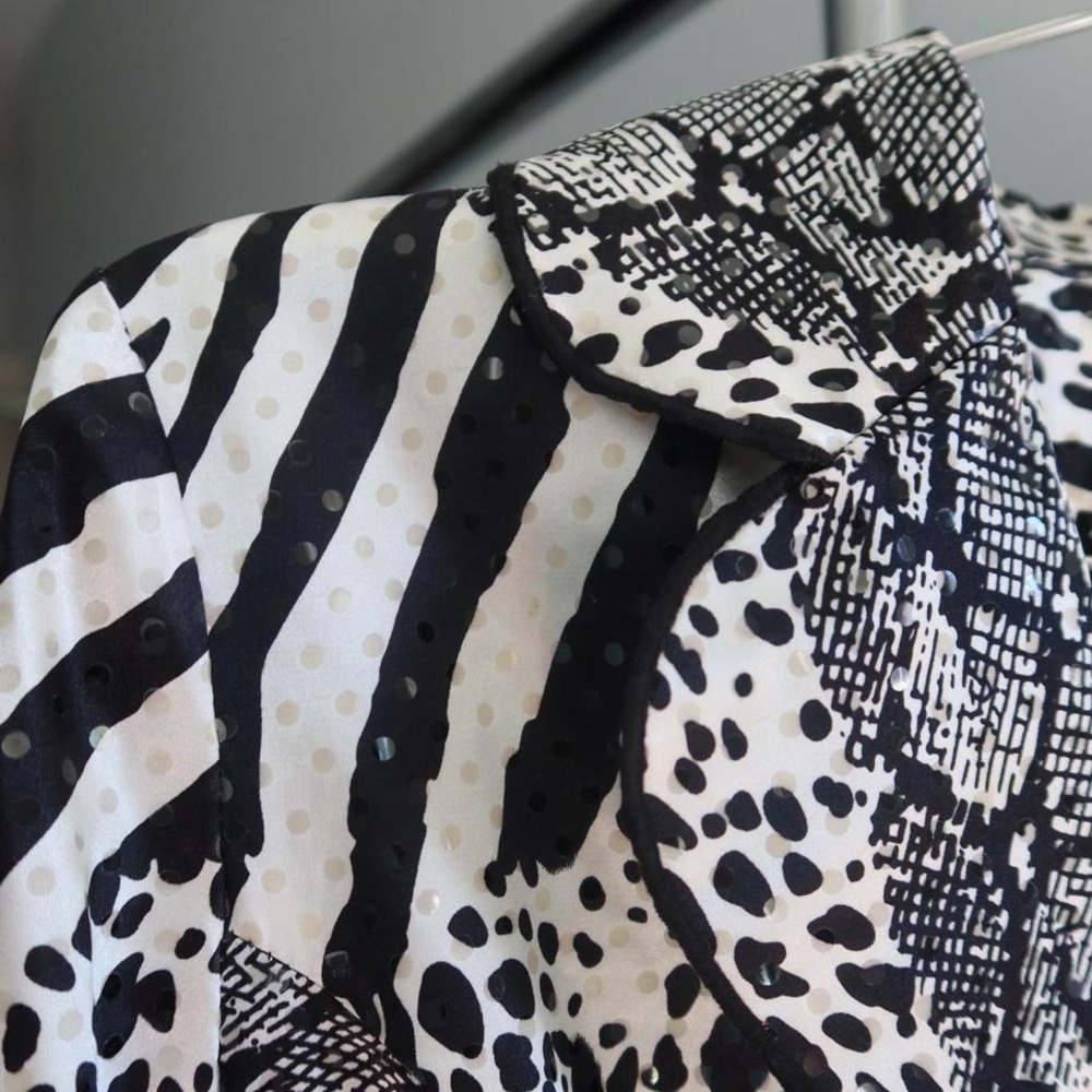 Joseph Ribkoff Animal Print Sequin Zebra Leopard‎ Blazer - Picture 7 of 8